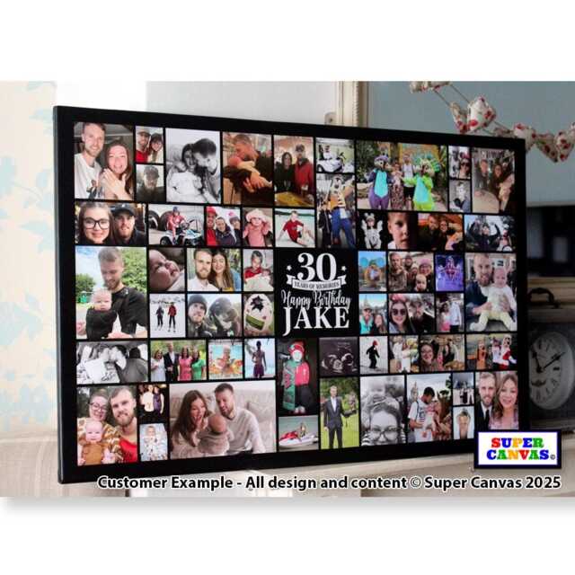 Happy Birthday Any Age Wife Husband Friend Son Daughter Personalised Picture Photo Party Display Board Framed Canvas Print Gift - image 1