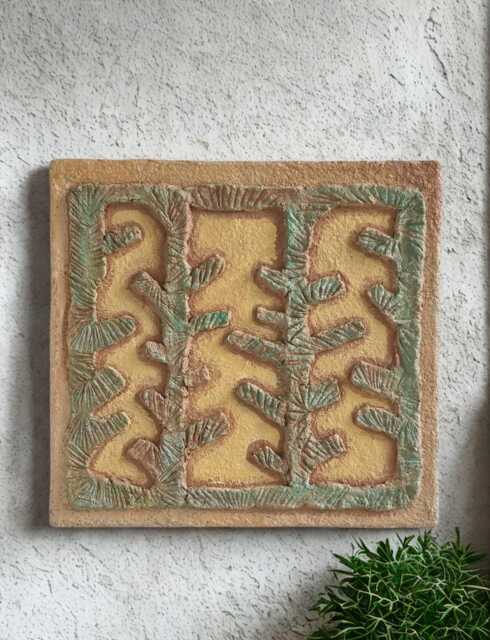 Wabi-Sabi Papier Mache Wall Art - Japandi Sculptural Hanging Handmade Textural Home Decor Upcycled Relief Artwork