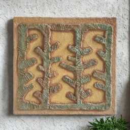 Wabi-Sabi Papier Mache Wall Art - Japandi Sculptural Hanging Handmade Textural Home Decor Upcycled Relief Artwork - thumbnail 3