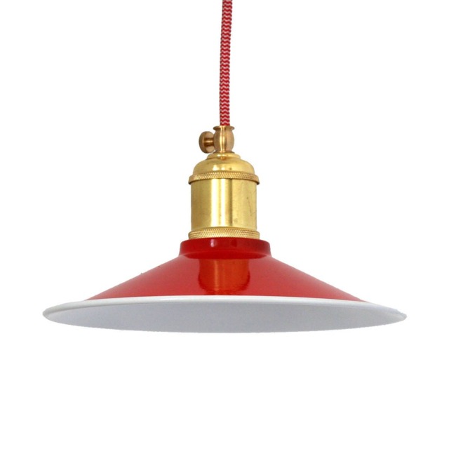Handmade Red Pendant Light Industrial Fixture For Bar, Pub Rustic Hanging Cone Spun Pendant Lighting Lamp - image 1