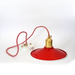Handmade Red Pendant Light Industrial Fixture For Bar, Pub Rustic Hanging Cone Spun Pendant Lighting Lamp - thumbnail 3