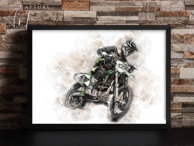 Custom Car Sketch - Watercolour Motorbike Portrait - image 1