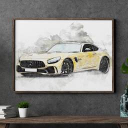 Custom Car Sketch - Watercolour Motorbike Portrait - thumbnail 2