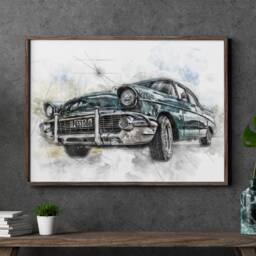 Custom Car Sketch - Watercolour Motorbike Portrait - thumbnail 3