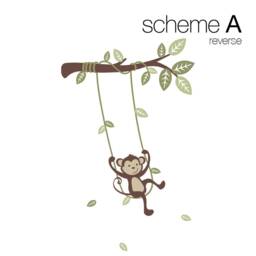 Monkey On A Swing Wall Decal Kids Nursery Vinyl Sticker Set - thumbnail 2