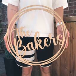 Personalised Wooden Surname Hoop - Unique Custom Wedding Gift For Newlyweds - thumbnail 2