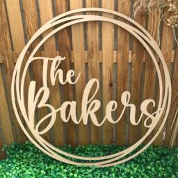 Personalised Wooden Surname Hoop - Unique Custom Wedding Gift For Newlyweds - thumbnail 1