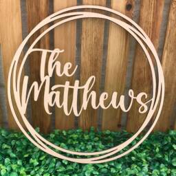 Personalised Wooden Surname Hoop - Unique Custom Wedding Gift For Newlyweds - thumbnail 3