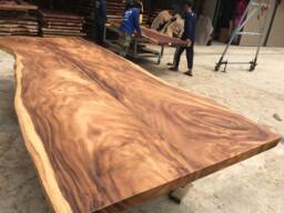 12Ft Acacia Live Edge Dining Table - Solid Wood Conference - thumbnail 1