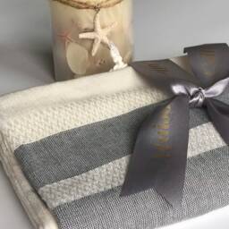 Large Bamboo Terry Beach Towel, Turkish Peshtemal, Hand Loomed - thumbnail 3