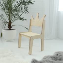 Princess Crown Chair For Girls Room Wooden Kids Personalized Toddler Montessori Furniture - thumbnail 2