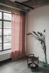 Linen Curtain Blush Pink Color - Window Drape With Ties Bedroom Linen - thumbnail 1