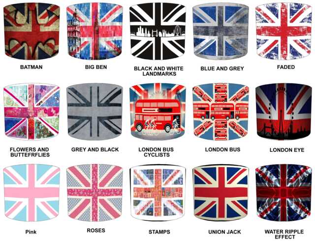Union Jack Flags Drum Shape Lampshade For Ceiling Light Pendants Or Table Lamp Bases - image 1