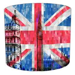 Union Jack Flags Drum Shape Lampshade For Ceiling Light Pendants Or Table Lamp Bases - thumbnail 3