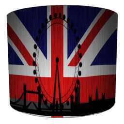 Union Jack Flags Drum Shape Lampshade For Ceiling Light Pendants Or Table Lamp Bases - thumbnail 4