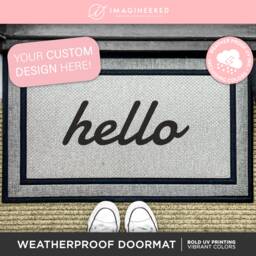 Custom Coloured All Weather Doormat - Personalized Door Mat Choose Any Colour Outdoor Colored Customized Welcome Rug
