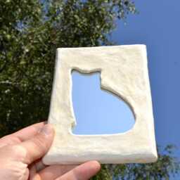 White Kitten Mirror, Decorative Small Mirror For Walls, White Cat, Perfect Gift Cat Lover, With Kitten - thumbnail 3