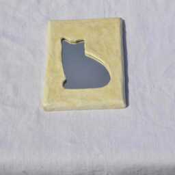 White Kitten Mirror, Decorative Small Mirror For Walls, White Cat, Perfect Gift Cat Lover, With Kitten - thumbnail 1