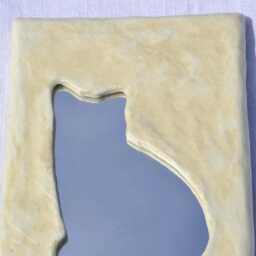 White Kitten Mirror, Decorative Small Mirror For Walls, White Cat, Perfect Gift Cat Lover, With Kitten - thumbnail 2