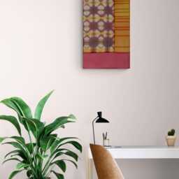Orange Purple Silk Organza Pojagi Shibori Korean Wall Hanging - thumbnail 4