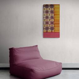 Orange Purple Silk Organza Pojagi Shibori Korean Wall Hanging - thumbnail 3