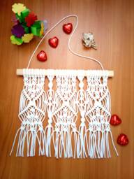 Macrame Wall Hanging Tapestry Over The Bed Decor Boho Bedroom Modern Macrame Garland Gift For Mom Wall Cord Bohemian Home
