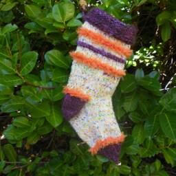 Boho Stocking, Hand Knitted Christmas Stocking - thumbnail 4
