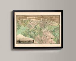 Old Map Of Leith - Fine Art Print Vintage Town Survey in Leith, Edinburgh. Nr. Newhaven, Trinity, Portobello, The Shore, Lothian From 1822 - thumbnail 1