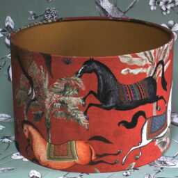 Handmade Arabian Horse Lampshade Terracotta Cotton Table/Ceiling Light - thumbnail 2