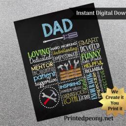 Dad Wall Art Tools Gift For Father's Day Subway Repairman Mechanic Printable Instant Download - thumbnail 2