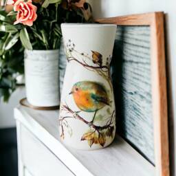 Robin Vase, Gifts, Themed Bird Lovers, Remembrance Home Decor