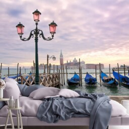 3D Wall Sticker Window Sunset On The Grand Canal in Venice/Self-Adhesive Vinyl Decal Poster Mural Wallpaper - thumbnail 3