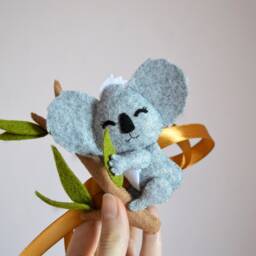 Curtain Tie Back With Koala On Eucalyptus Newborn Nursery Decor Australian Animals Koala For Baby Room Tropical - thumbnail 2