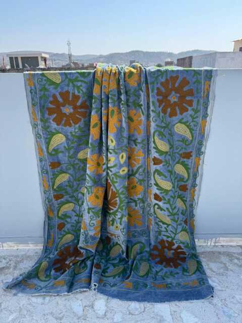 Luxury Velvet Suzani Quilt - Handmade Traditional Boho Bedding - image 1