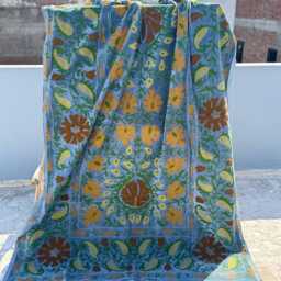 Luxury Velvet Suzani Quilt - Handmade Traditional Boho Bedding - thumbnail 3