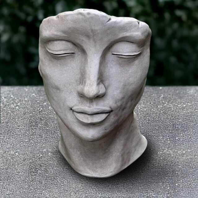 Large Face Sculpture Outdoor Statue Concrete Head Figurine Stone Modern Decoration Face Lover Gift Yard Art Handmade Lover - image 1