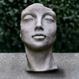 Large Face Sculpture Outdoor Statue Concrete Head Figurine Stone Modern Decoration Face Lover Gift Yard Art Handmade Lover - thumbnail 2