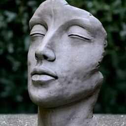 Large Face Sculpture Outdoor Statue Concrete Head Figurine Stone Modern Decoration Face Lover Gift Yard Art Handmade Lover - thumbnail 3