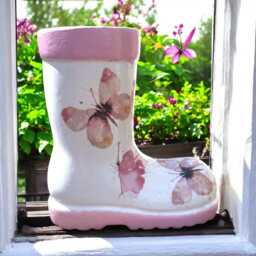 Butterfly Planter, Welly Plant Pot, Gifts, Decor, Garden Flower Gift For Mum - thumbnail 3