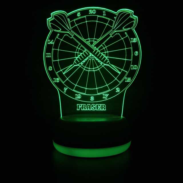 Personalised Dart Board Led Night Light, Gifts For Him, Dad Gift, Darts Lights, Bedroom Light - image 1