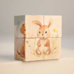 Wooden Stacking Blocks, Baby Toy Cube, Toddler Educational Puzzle - thumbnail 3