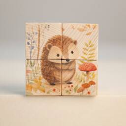 Wooden Stacking Blocks, Baby Toy Cube, Toddler Educational Puzzle - thumbnail 2