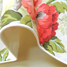 Osanna-Coral By Charlotte Moss Floral Pattern Window Valance Corded Lined Rod Pocket Scalloped Made To Order - thumbnail 3
