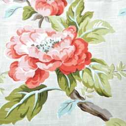 Osanna-Coral By Charlotte Moss Floral Pattern Window Valance Corded Lined Rod Pocket Scalloped Made To Order - thumbnail 2