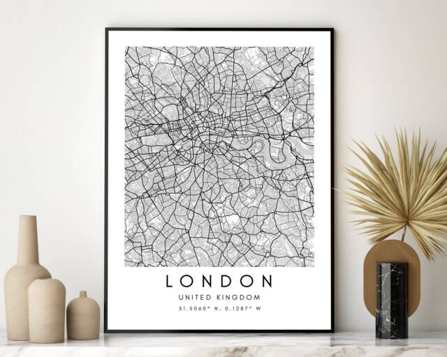 London Map Art Print Minimalist City Poster - image 1