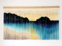 Macrame Beach Sunrise Wall Hanging Modern Boho Tapestry