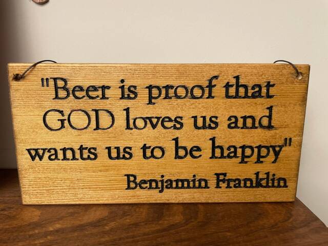 "Rustic Beer Sign Reclaimed Wood Bar Decor, ""Beer Is Proof..." - image 1