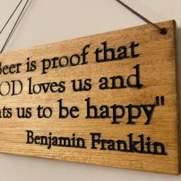"Rustic Beer Sign Reclaimed Wood Bar Decor, ""Beer Is Proof..." - thumbnail 4