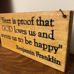 "Rustic Beer Sign Reclaimed Wood Bar Decor, ""Beer Is Proof..." - thumbnail 3