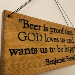 "Rustic Beer Sign Reclaimed Wood Bar Decor, ""Beer Is Proof..." - thumbnail 2